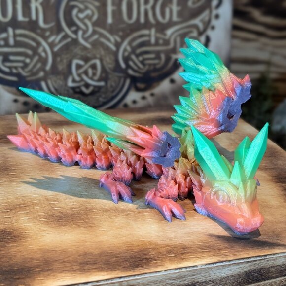 Baby Wing Crystal Dragon Flexible Articulated Fidget Toy 3D Printed - Picture 4 of 10